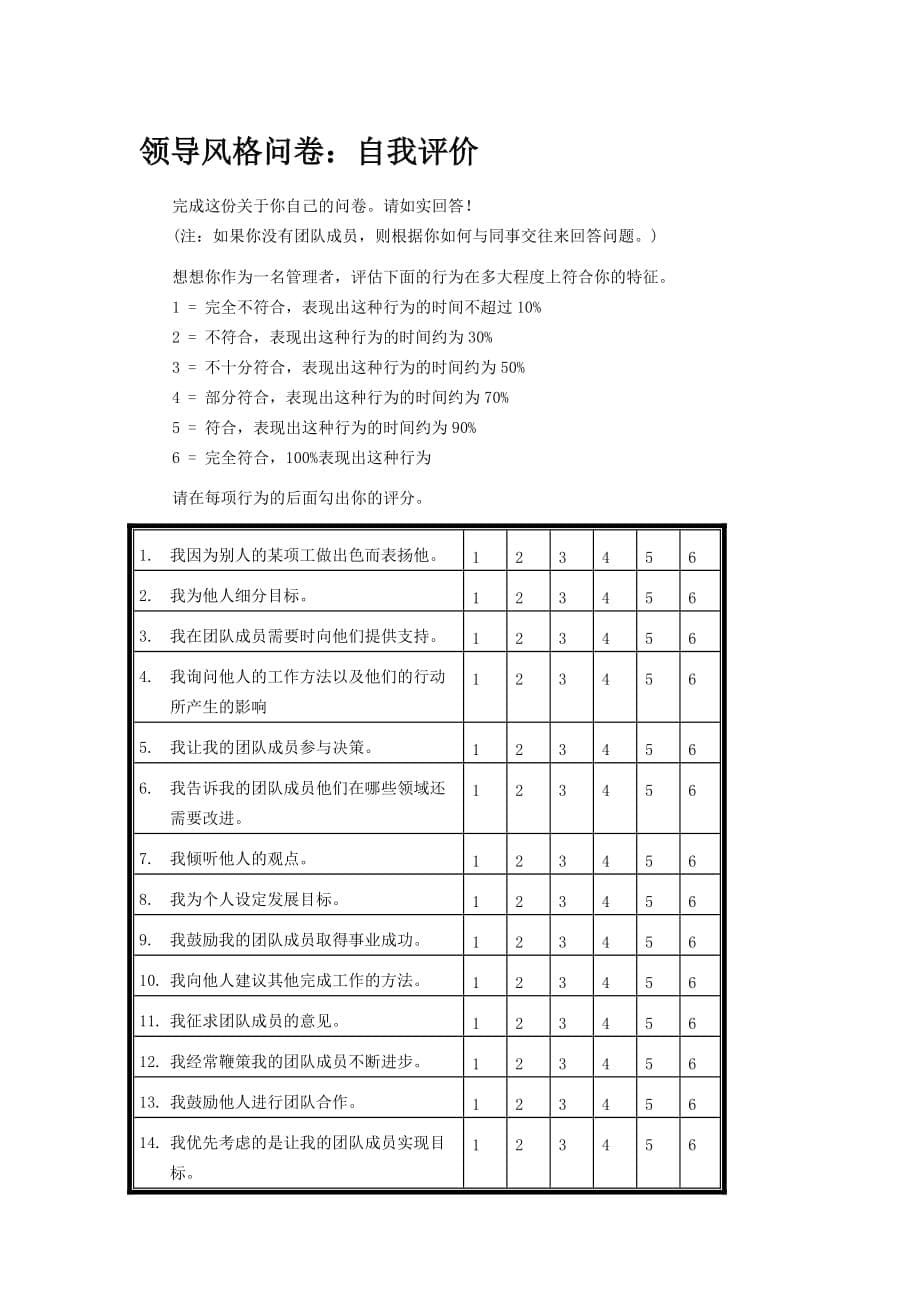 《精编》关于领导风格的调查问卷_第5页