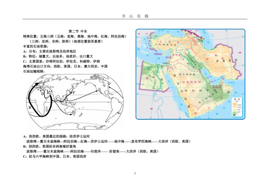 中图版八年级地理下册复习提纲PDF.pdf_第3页