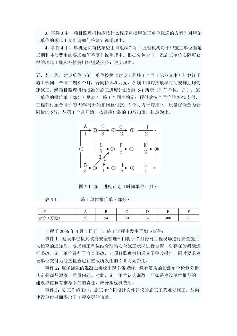 《精编》注册监理工程师案例考试_第5页