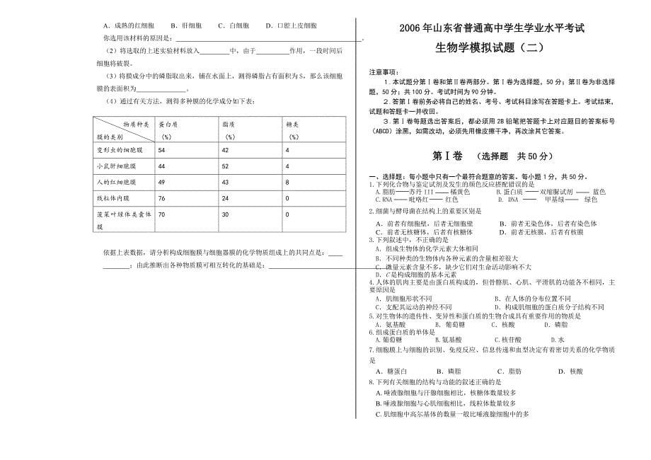 《精编》某年山东省高中生物学模拟试题_第5页