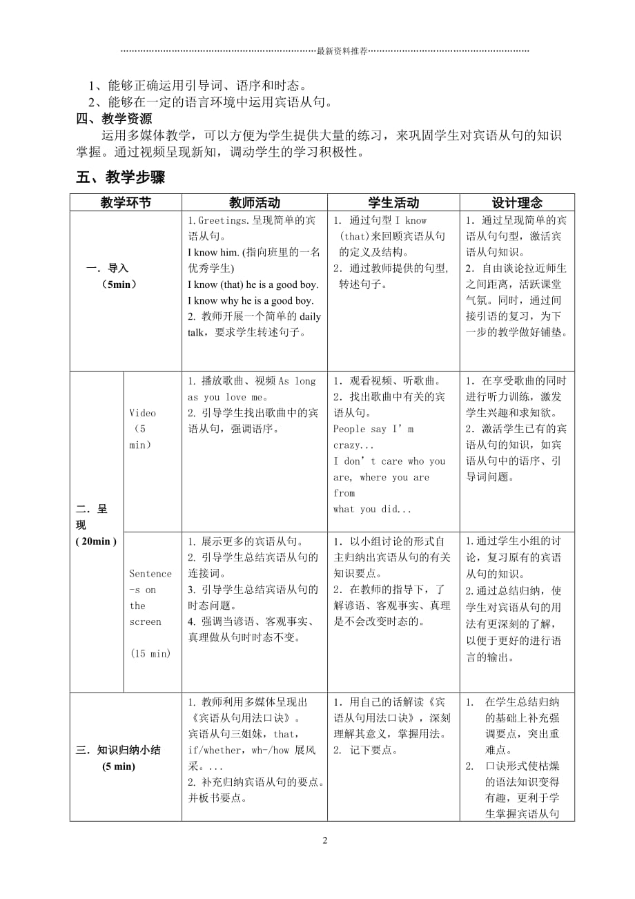 宾语从句教学设计精编版_第2页