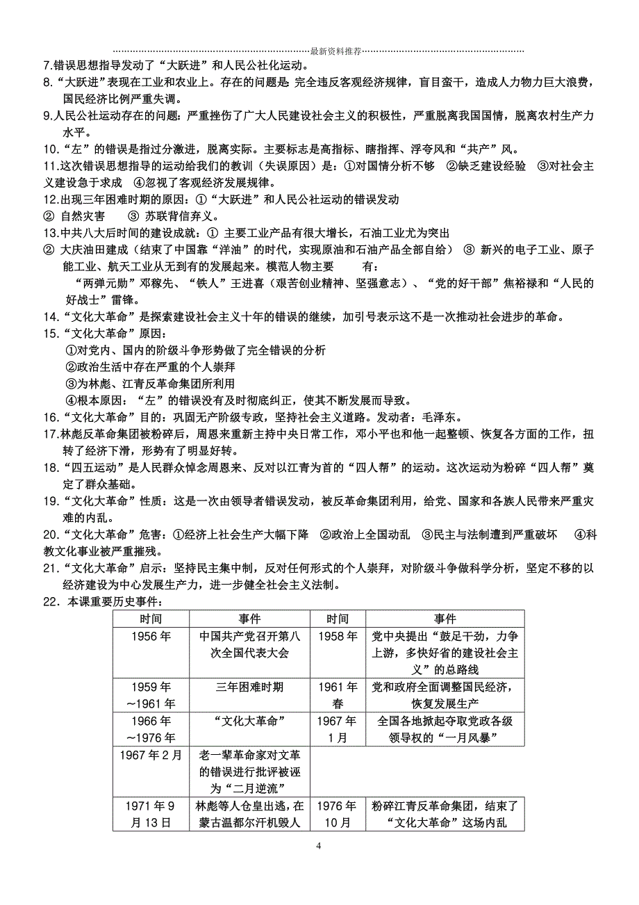 人教版八年级历史下册知识点()精编版_第4页