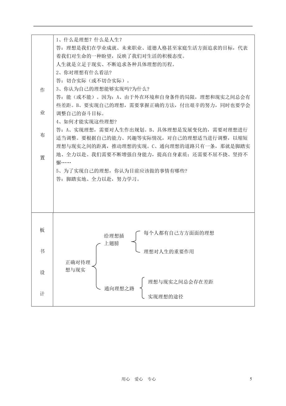 九年级政治 4.10.1正确对待理想和现实教案 鲁教版.doc_第5页