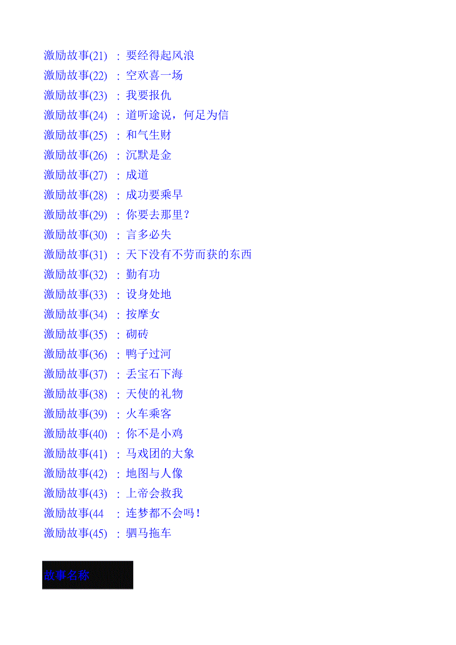 《精编》经典激励故事大全_第1页