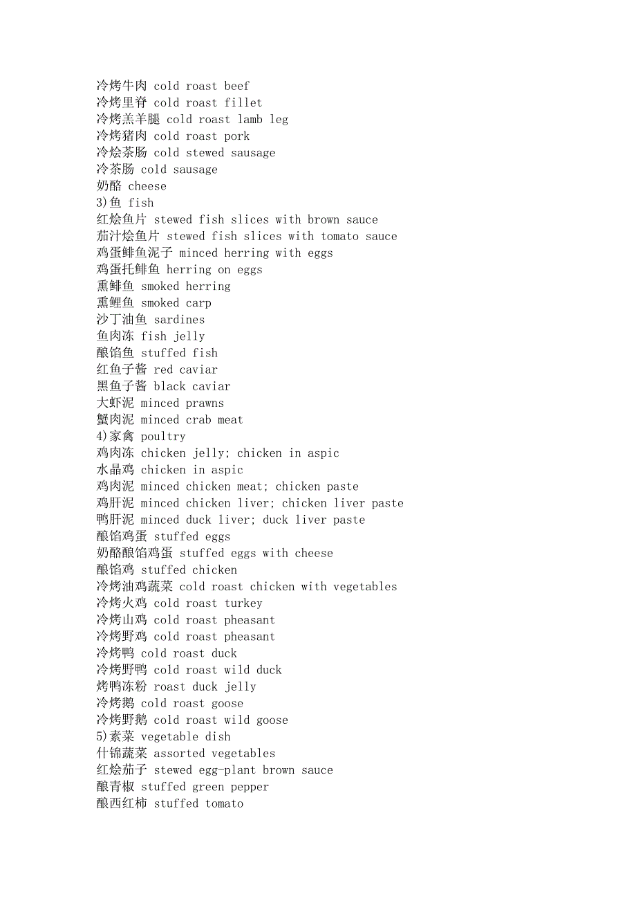 《精编》西餐名称中英文对照表汇编_第2页