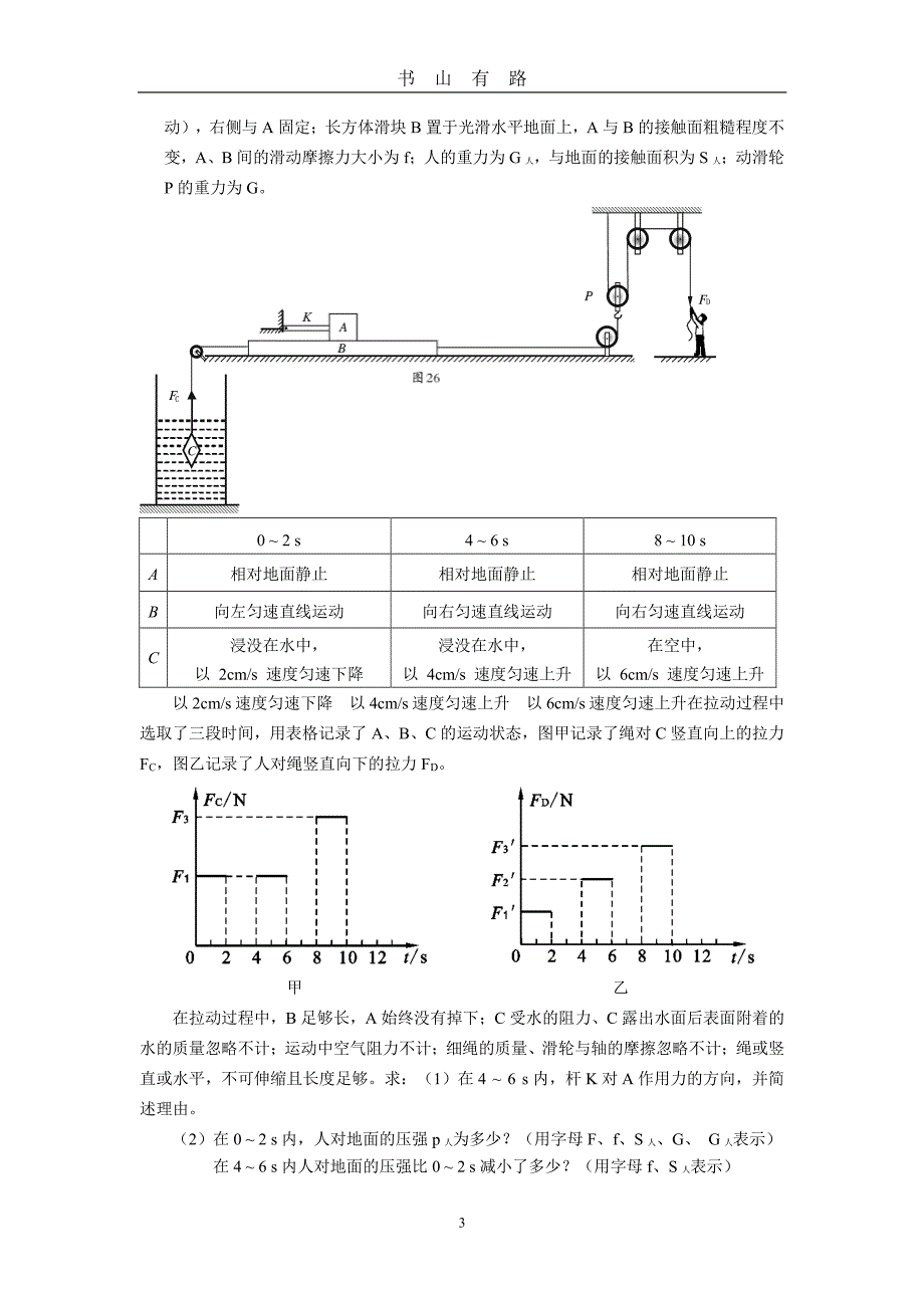中考物理试题分类汇编之力学压轴题PDF.pdf_第3页