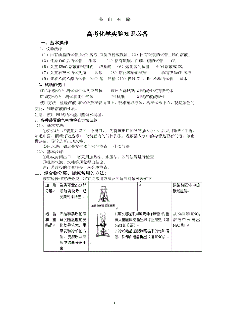 高考化学实验知识必备PDF.pdf_第1页