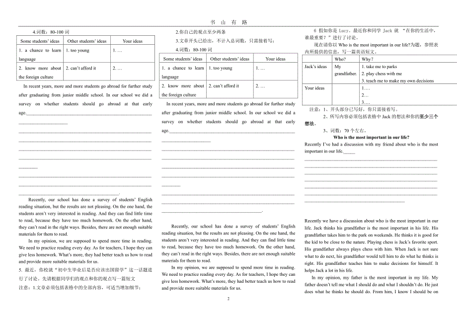 中考英语冲刺模拟题作文及范文PDF.pdf_第2页