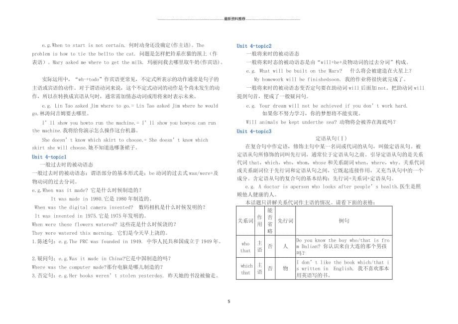 仁爱英语九年级上册语法精讲精编版_第5页