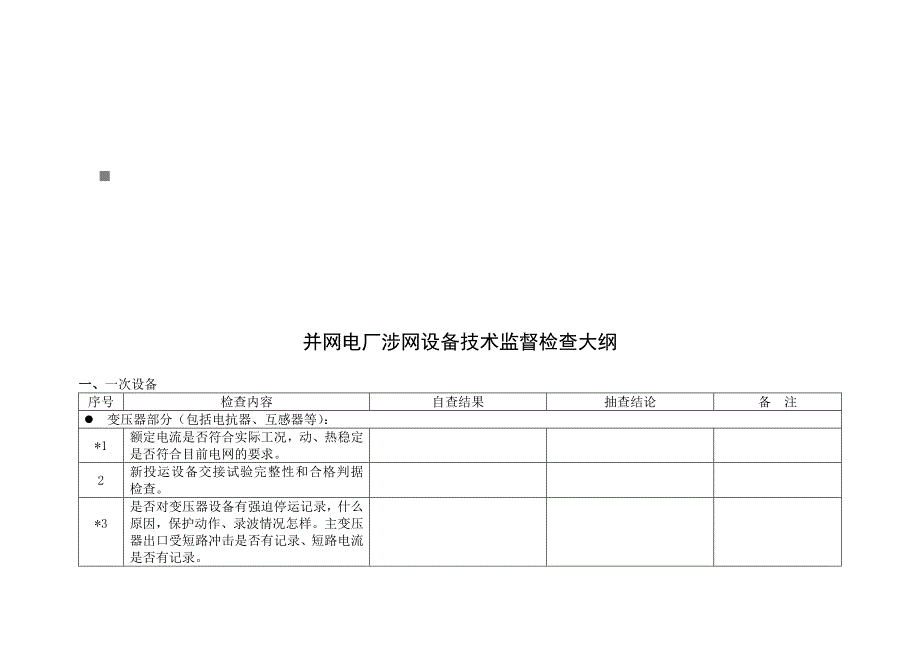 《精编》并网电厂涉网设备技术监督检查纲要_第1页