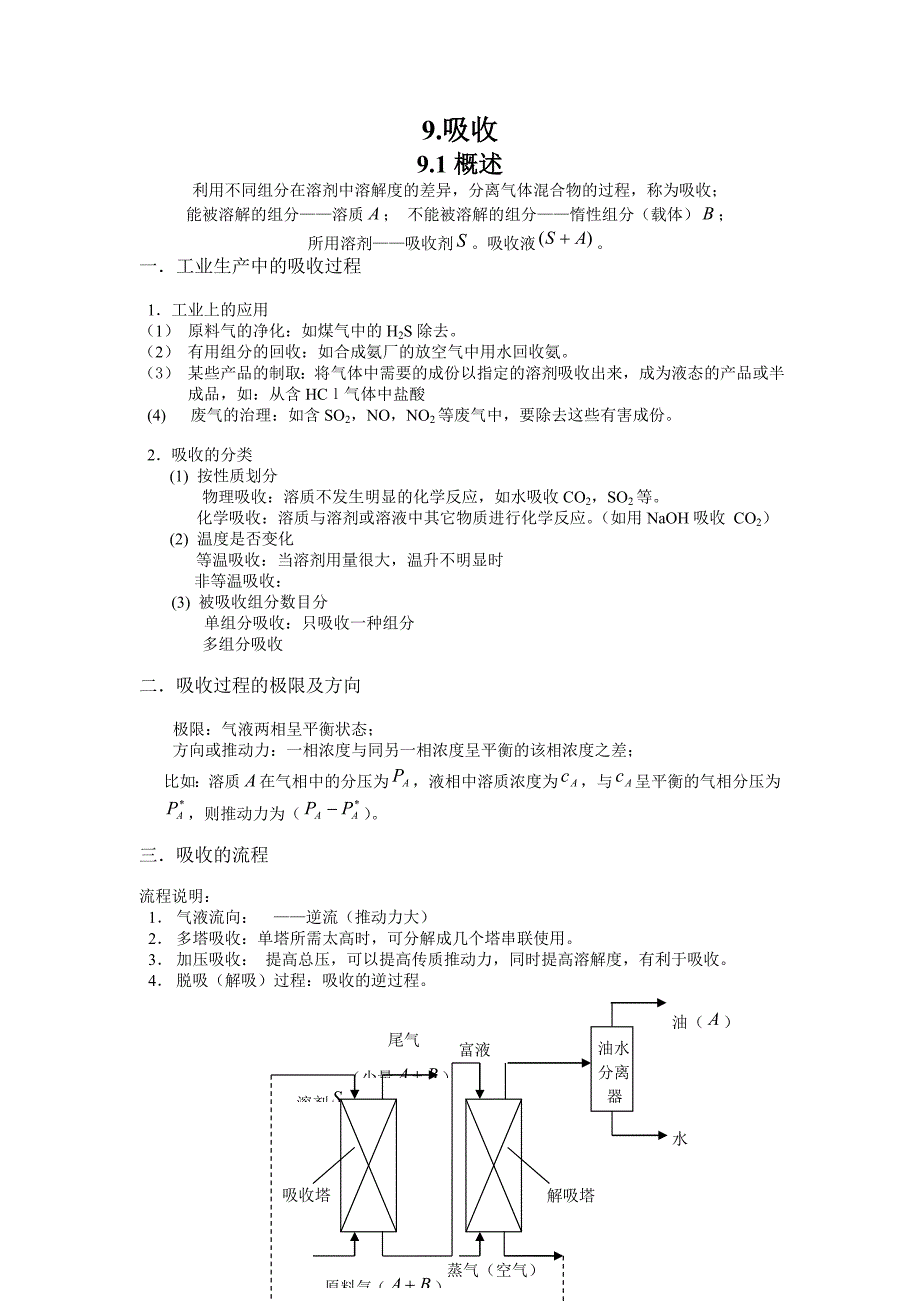 《精编》化工原理之有关吸收的基本理论_第1页