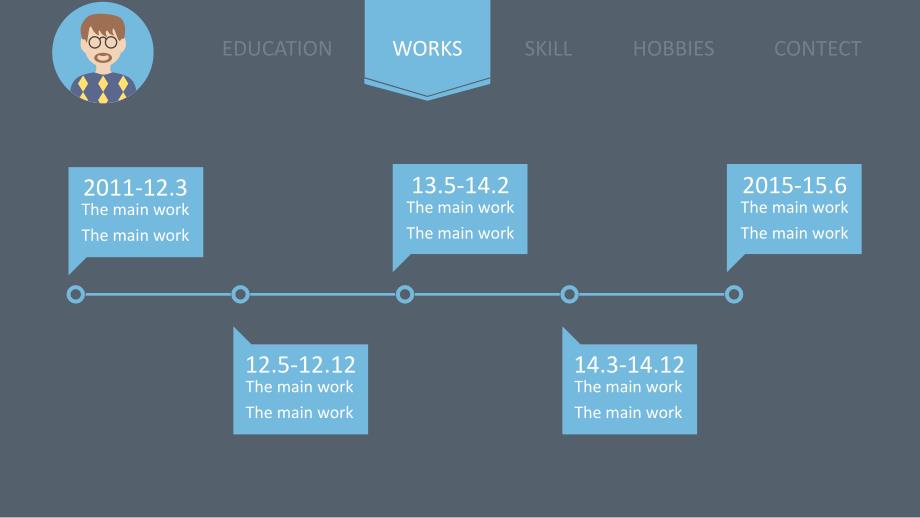 个人介绍PPT模板大气简约蓝灰色个人简历PPT模板_第4页