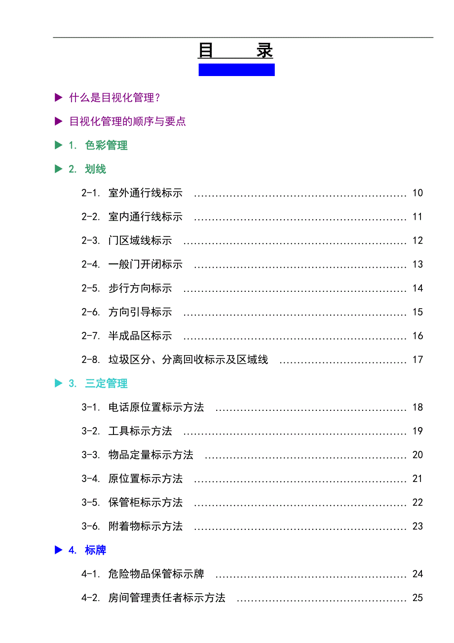 工厂目视化(可视化)管理实战手册（共六部分67页精编版）_第1页