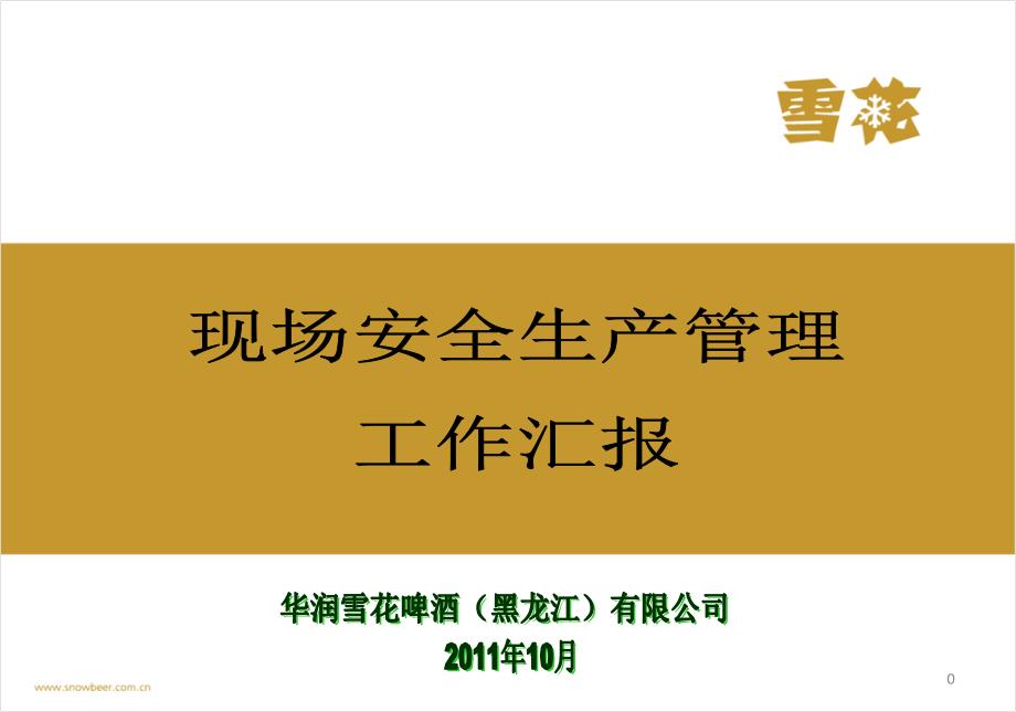 《精编》啤酒安全管理工作汇报材料_第1页