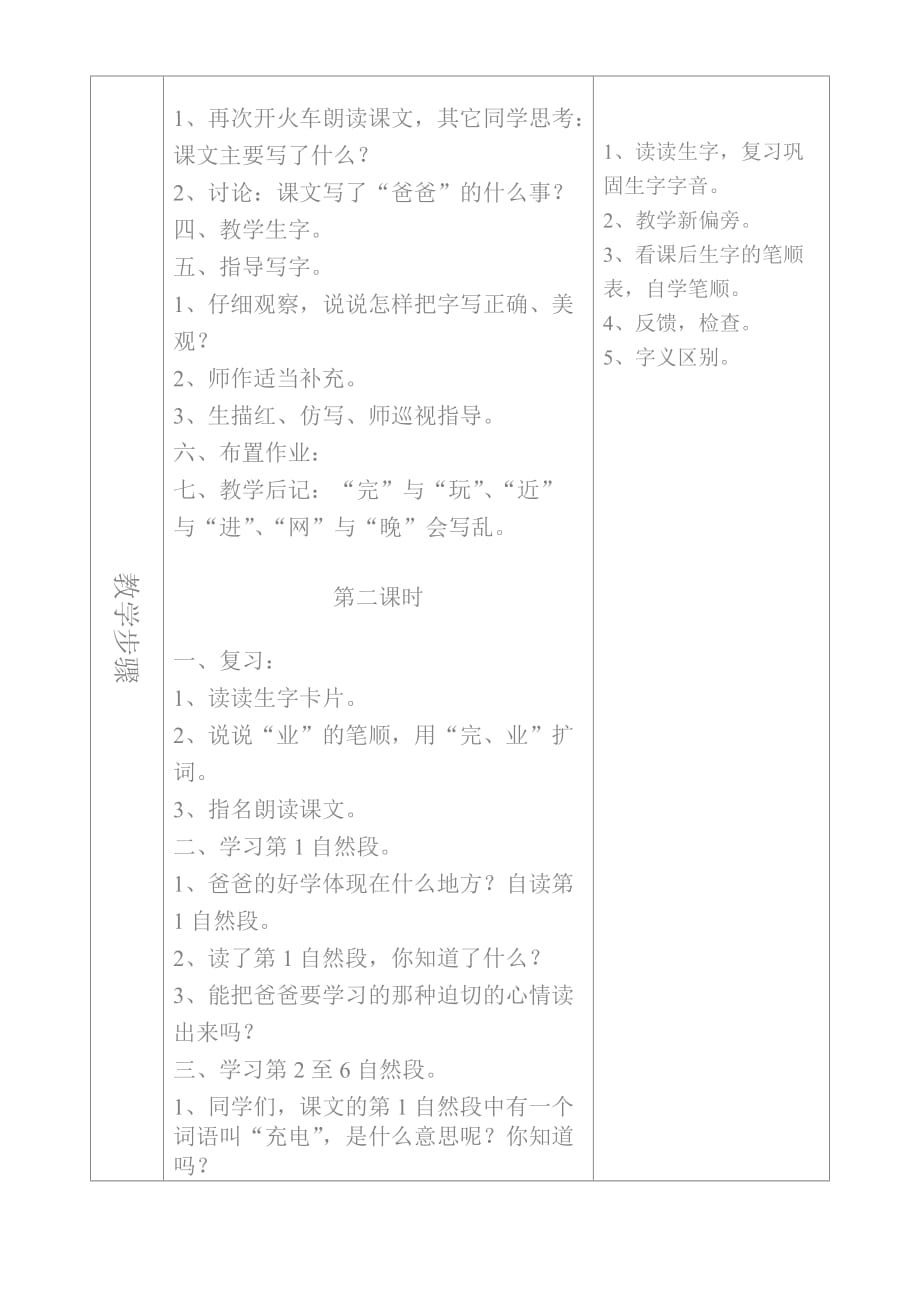 一年级苏教国标版下教案 13.好学的爸爸【通用】_第2页