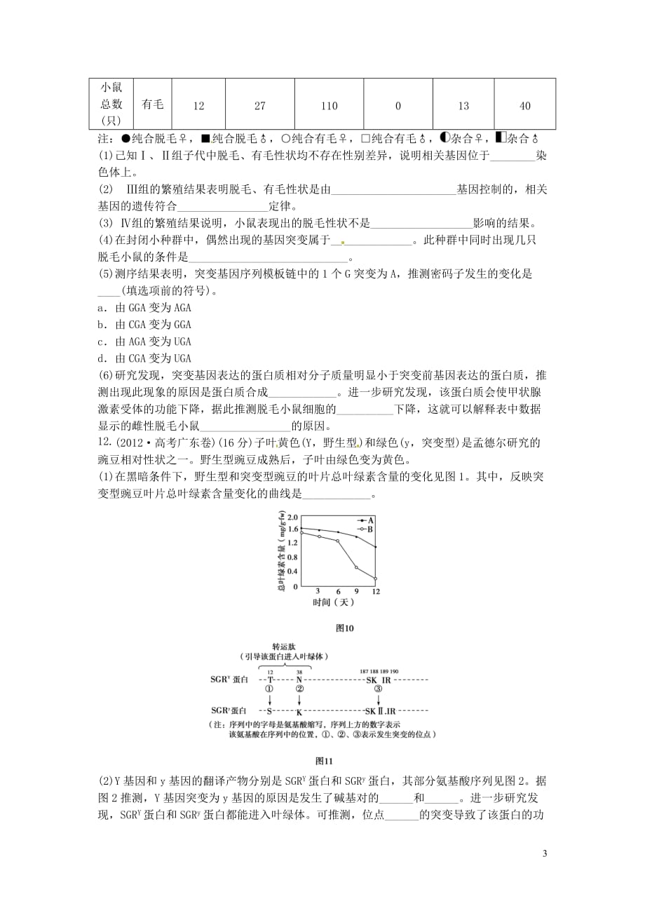 【优化方案】2014届高考生物总复习 专题五 遗传的物质基础、变异及进化 新人教版.doc_第3页