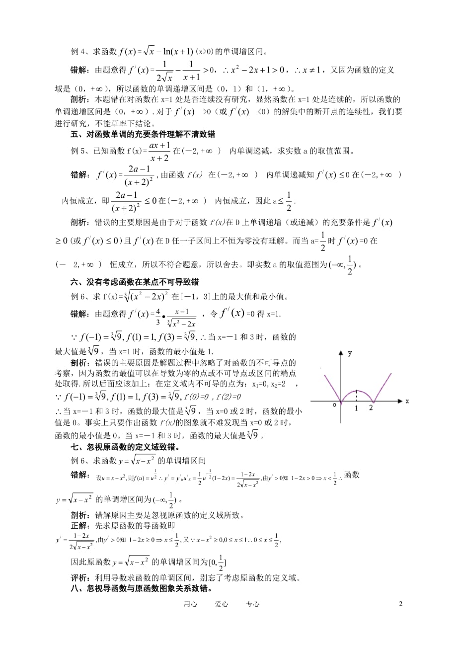 高中数学 导数应用常见九种错解剖析.doc_第2页