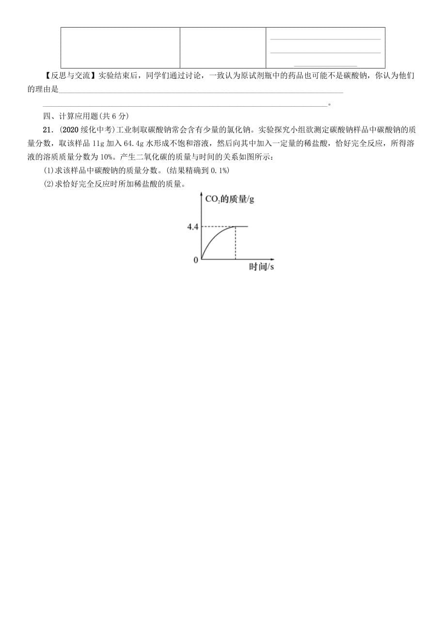 中考命题研究河北省2020中考化学模拟试卷2（无答案）_第5页