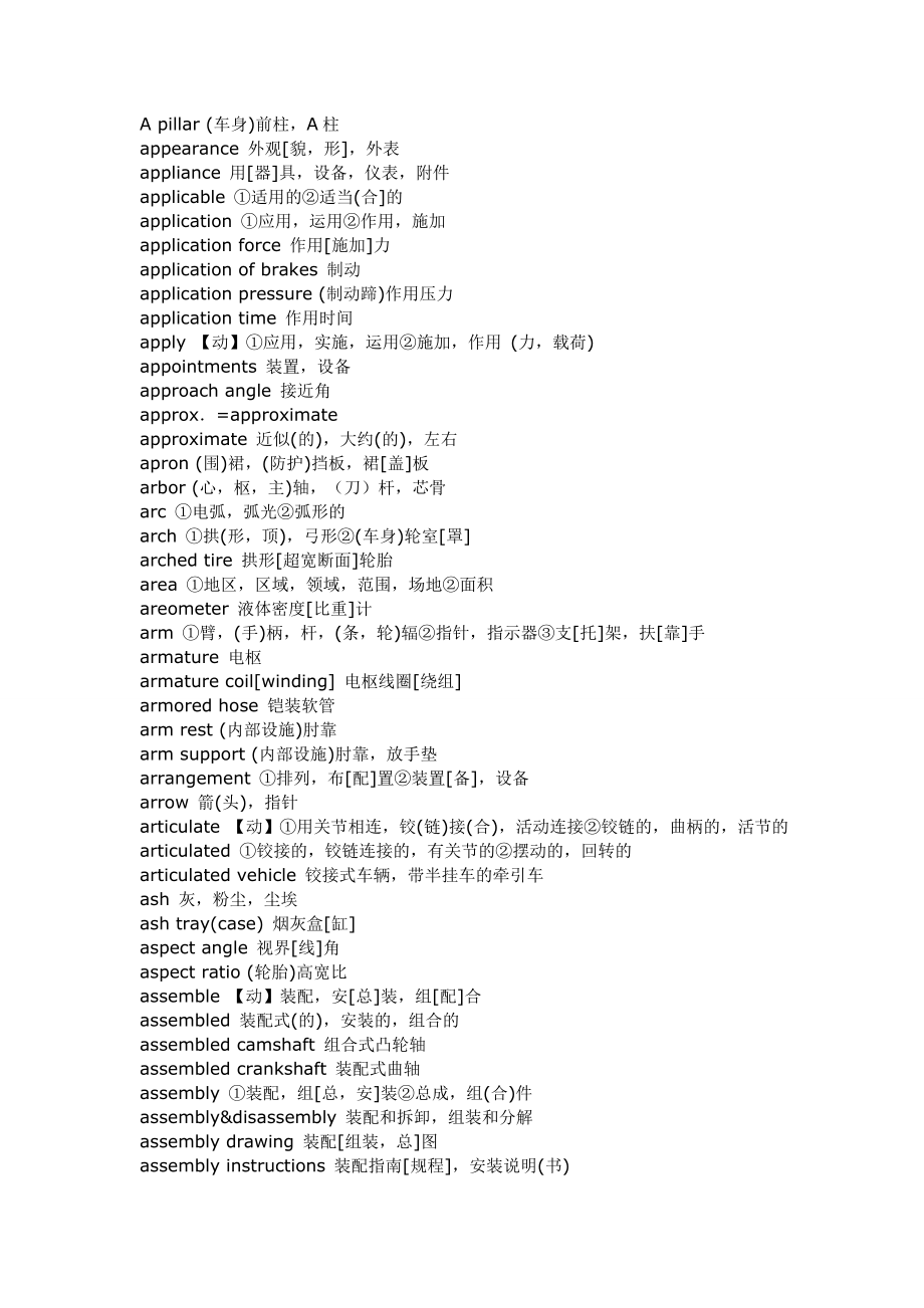 《精编》汽车配件英文速查词典_第4页