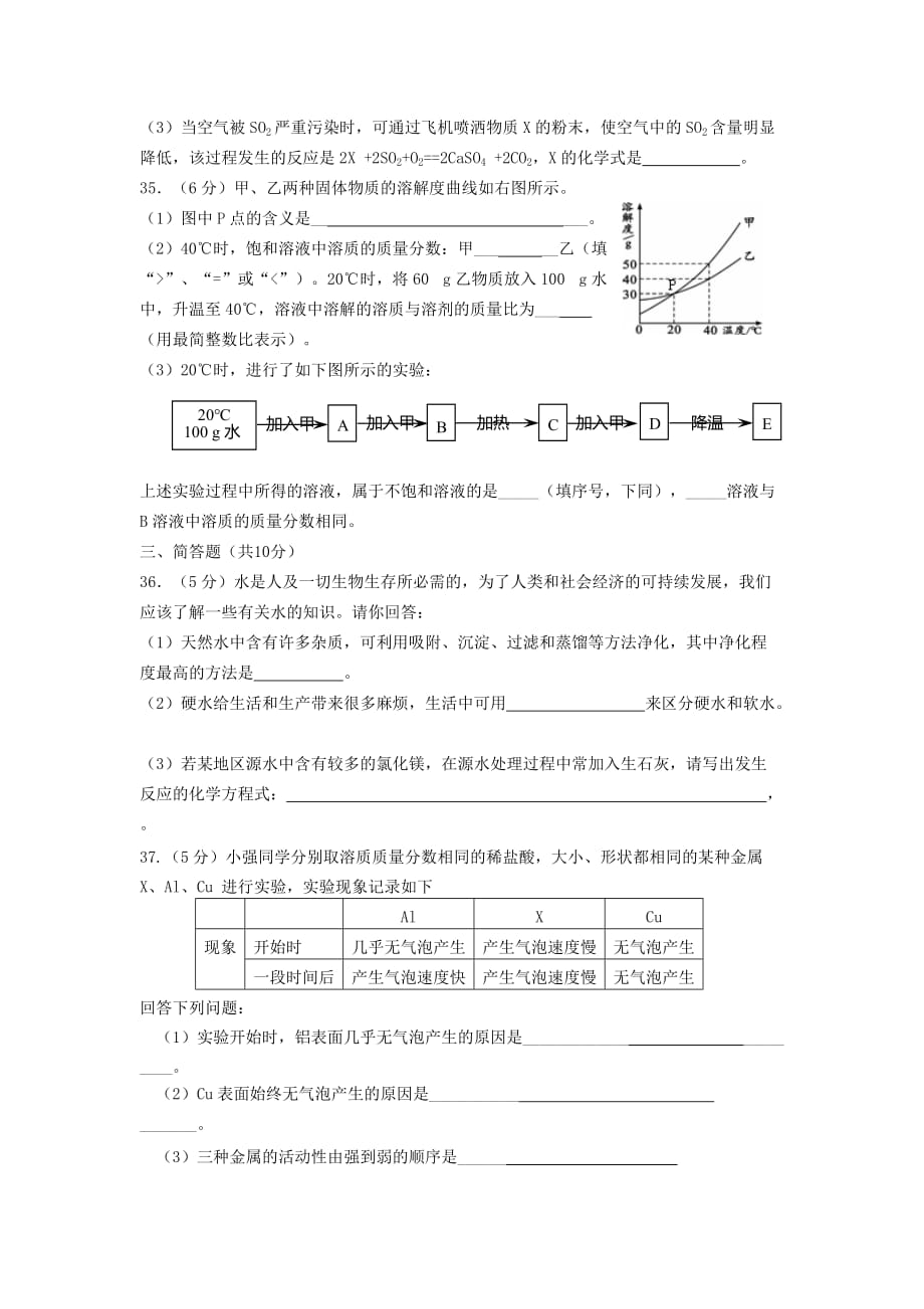 四川省攀枝花2020年中考化学真题试卷_第4页