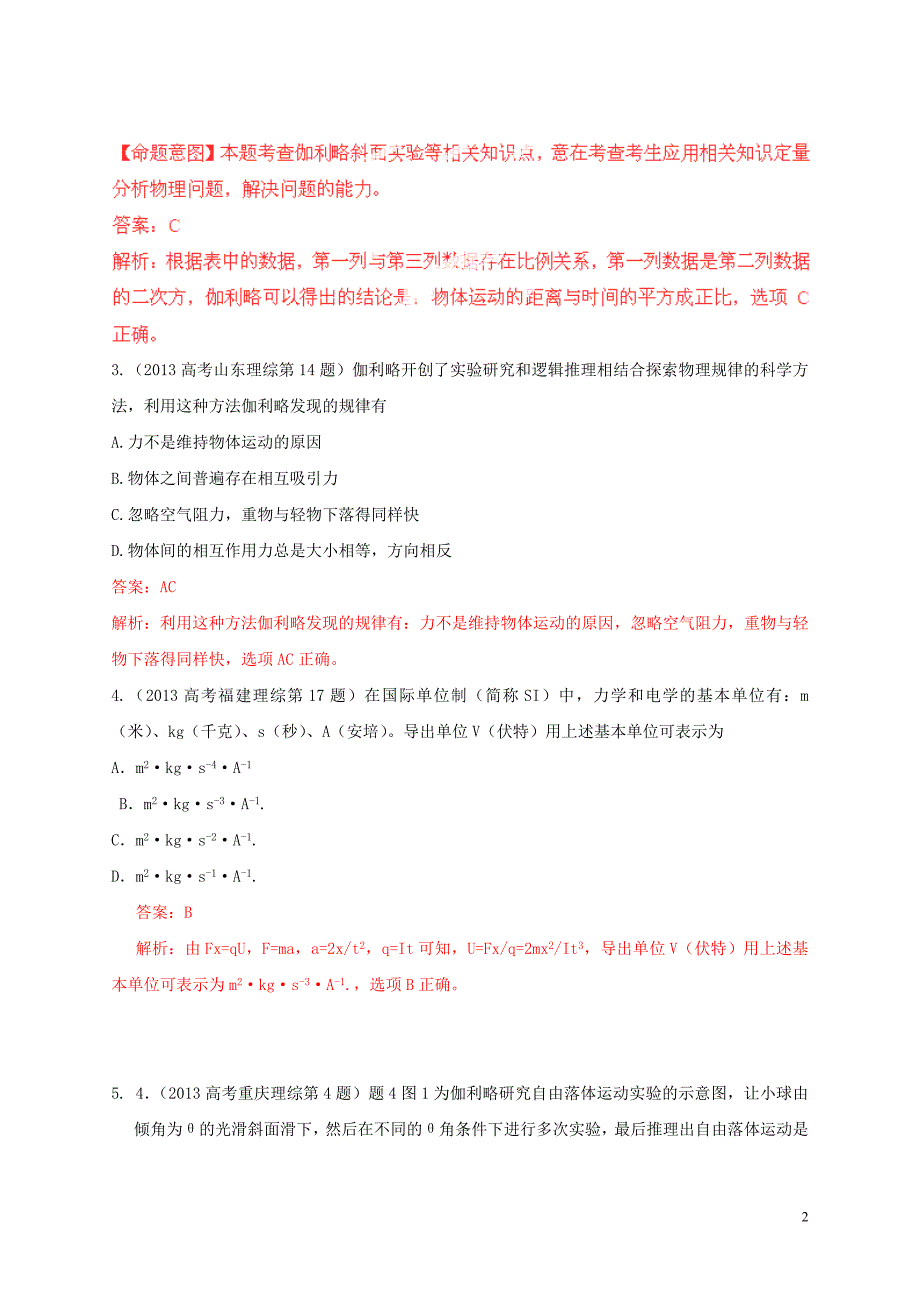 2004-2013十年高考物理大全分类解析 专题20 物理学史和研究方法.doc_第2页