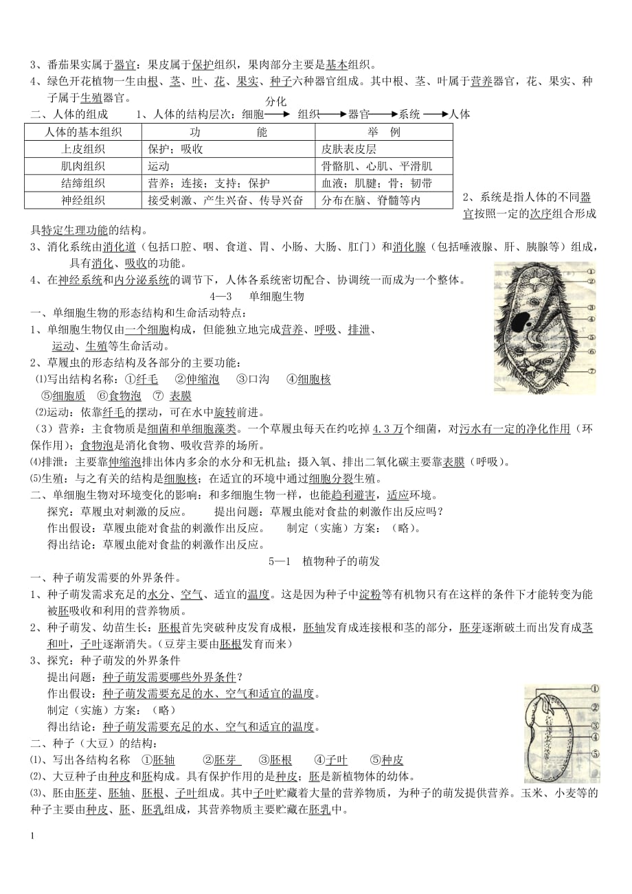 七年级苏教版生物上册复习资料-2017年讲解材料_第4页