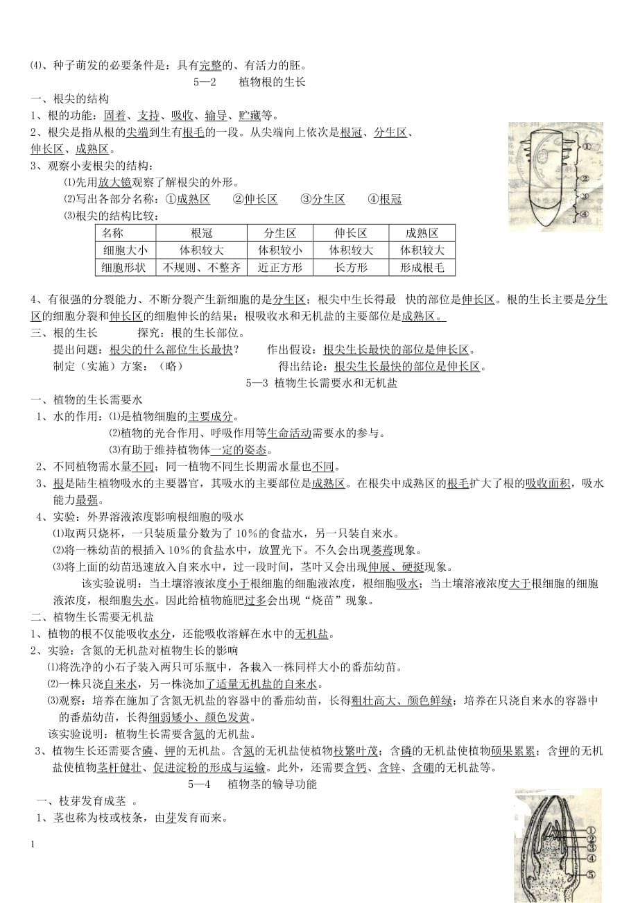 七年级苏教版生物上册复习资料-2017年讲解材料_第5页