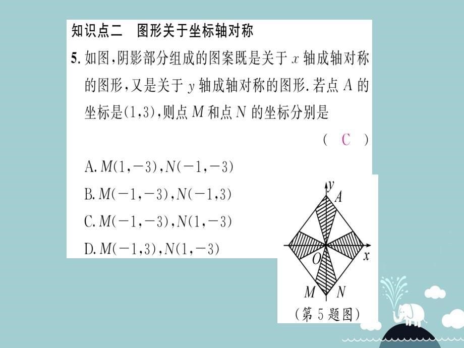 2016年秋八年级数学上册 13.2 用坐标表示轴对称（第2课时）课件 （新版）新人教版_第5页