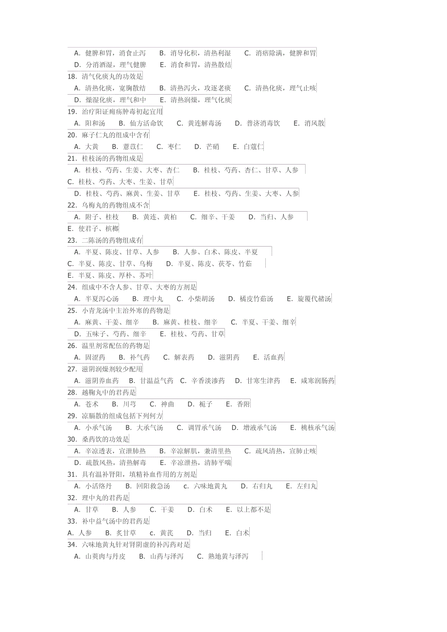 方剂学考试试题._第2页