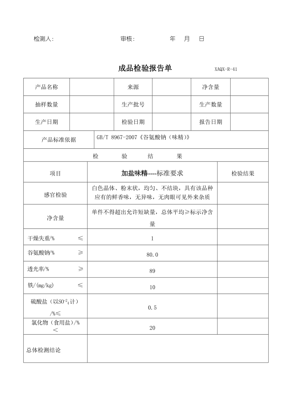 《精编》味精检验原始记录表_第4页