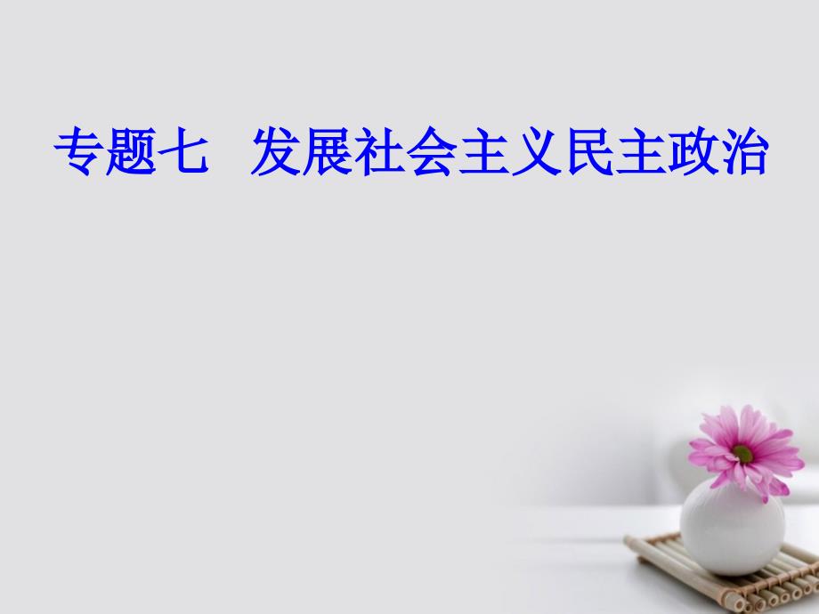 2017-2018学年高考政治一轮复习 政治生活 专题七 发展社会主义民主政治 考点2 我国的政党制度课件_第1页