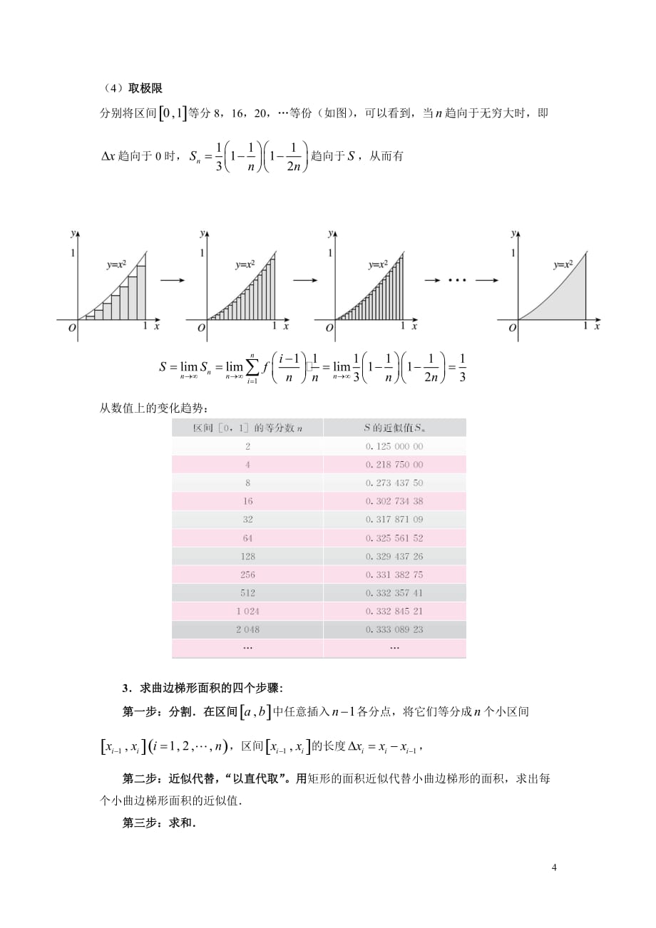 高中数学 &amp#167;1.5.1曲边梯形的面积教案 新人教A版选修2-2.doc_第4页