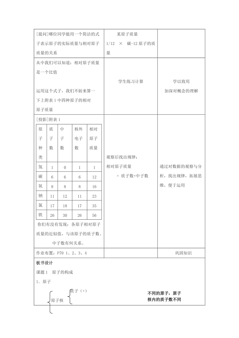 九年级化学 第四单元课题1 原子的构成教案 人教版_第4页