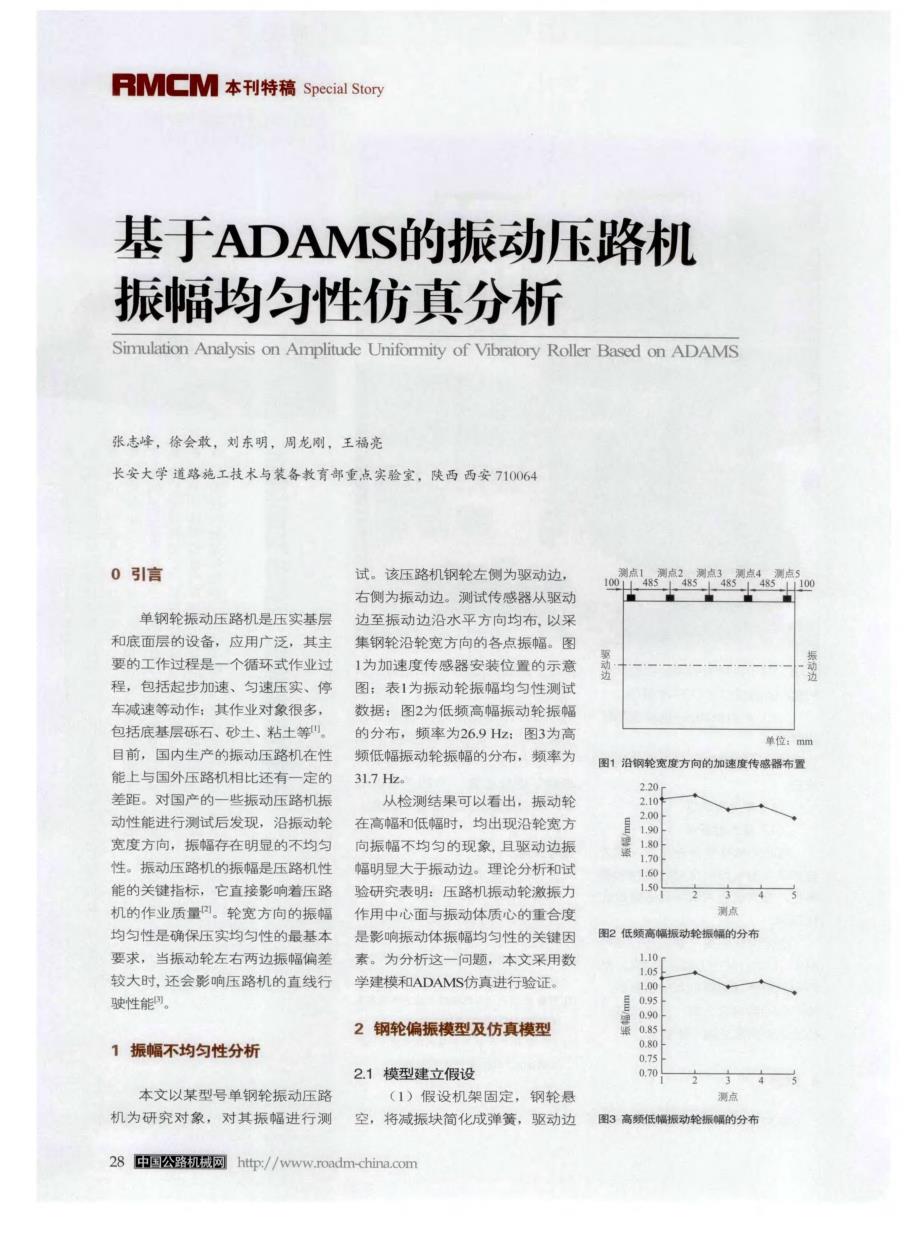 探讨基于ADAMS的振动压路机振幅均匀性仿真分析[筑路施工机械化]_第1页