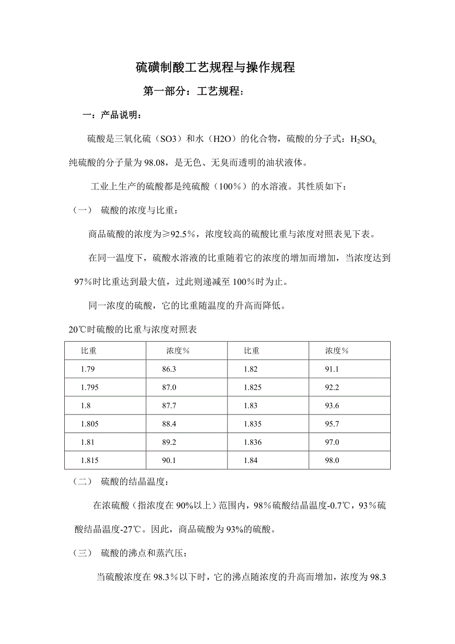 《精编》硫磺制酸工艺规程与操作规程_第1页