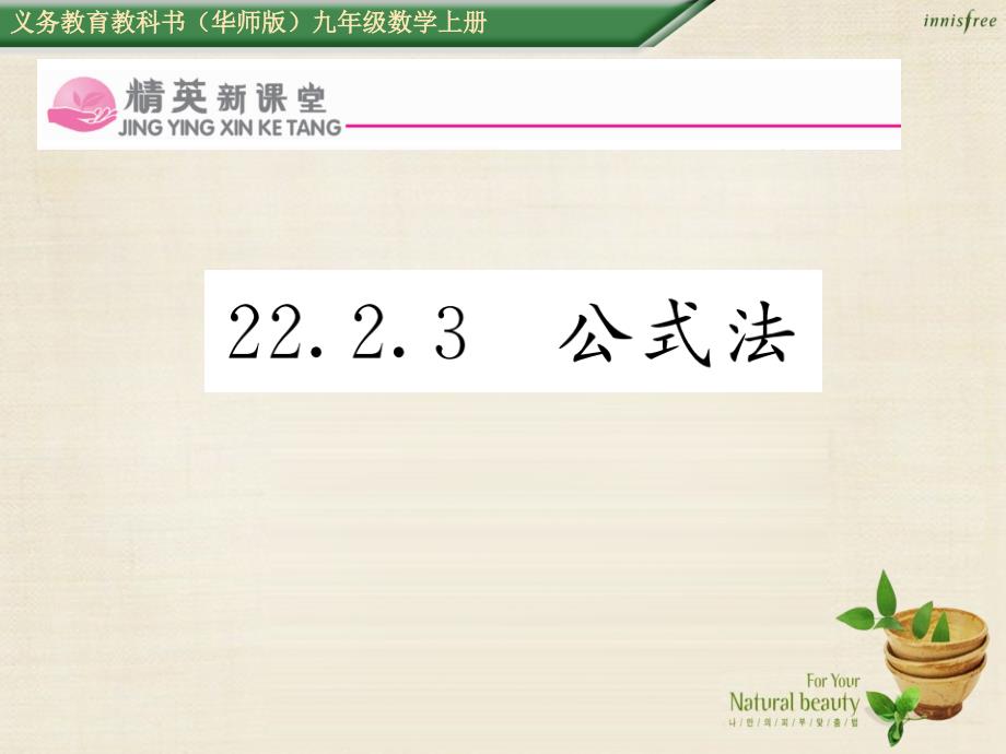 ilyAAA2016年秋九年级数学上册 22.2.3 公式法课件 （新版）华东师大版_第1页