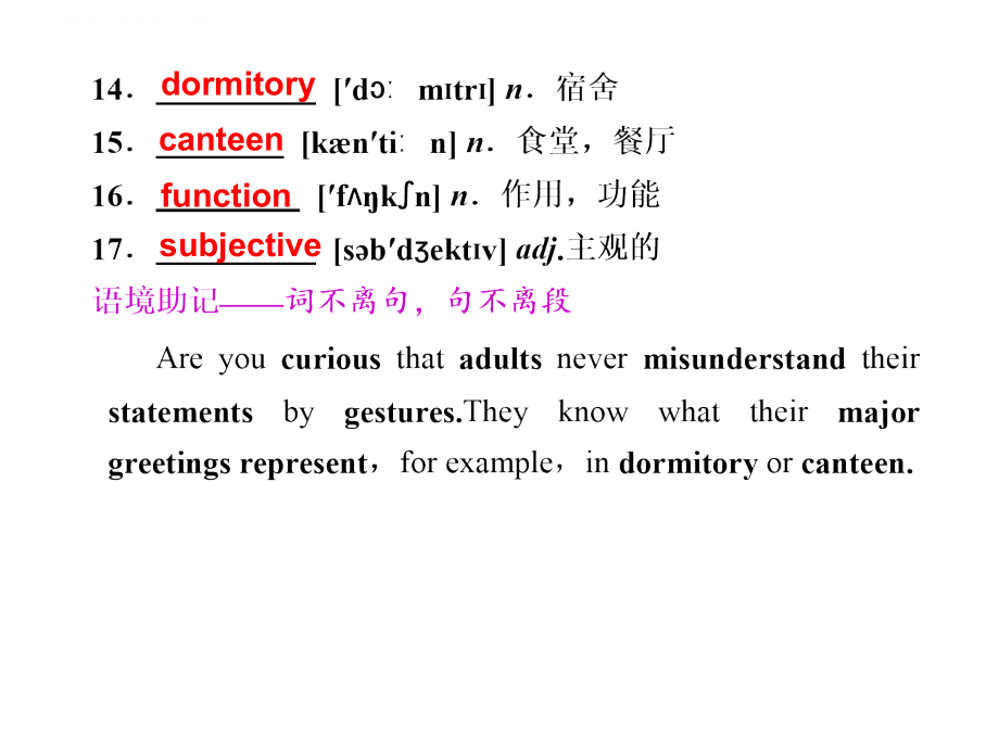 【人教课标版】2012()高考英语一轮复习 必修4课件 Unit 4 Body language_第3页