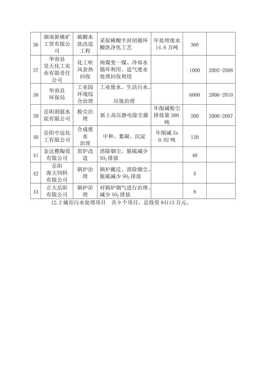 《精编》岳阳市工业污染源治理项目表_第5页