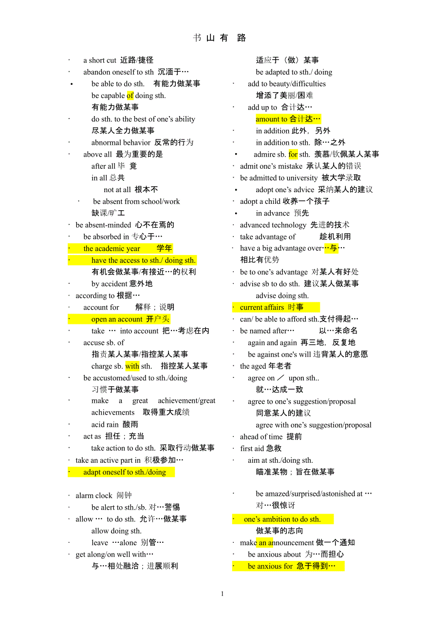 高考英语_词组大全（5.28）.pptx_第1页
