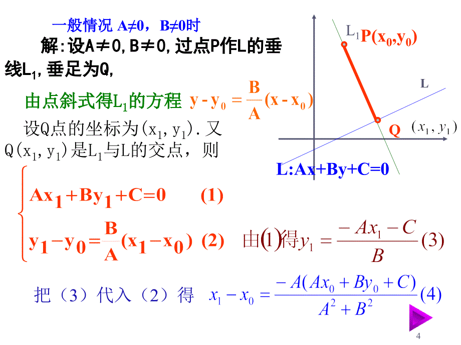 高二数学点到直线的距离PPT精选课件_第4页