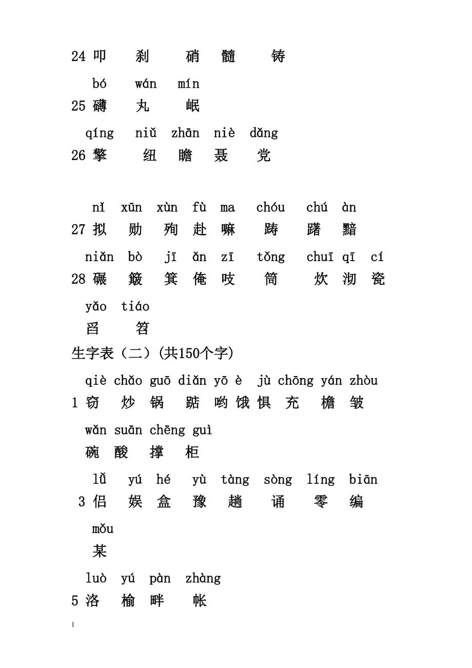 五年级语文上册生字表教学材料_第4页