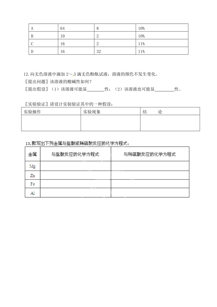 江苏省无锡地区九年级化学下册 10.1 常见的酸和碱（第1课时）学案（无答案） （新版）新人教版_第4页