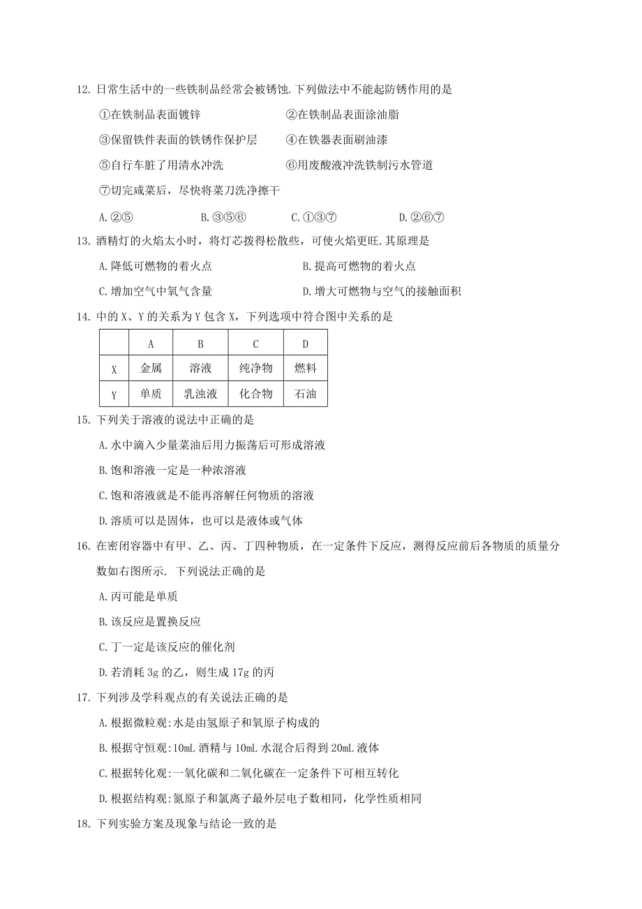 江苏省苏州市相城区2020届九年级化学上学期期末考试试题_第3页