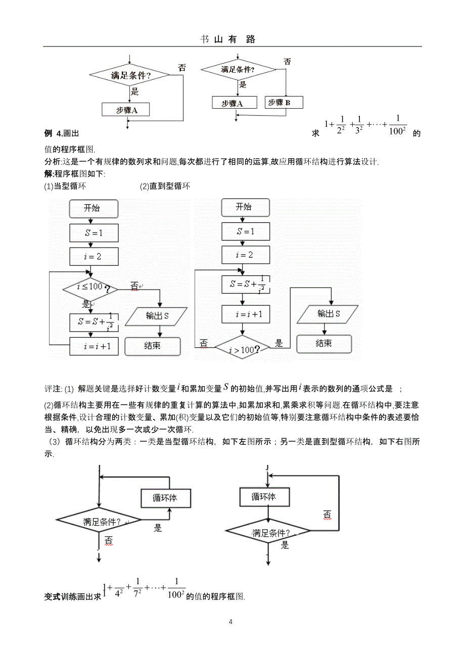 高一数学必修三算法初步【复习提纲+习题】（5.28）.pptx_第4页