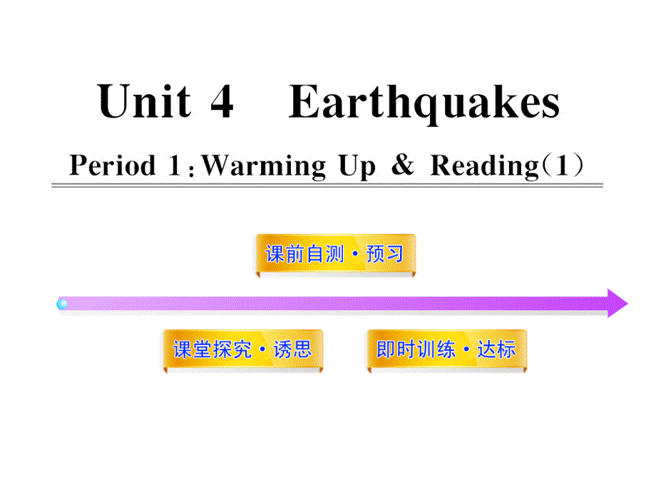 高中英语课时配套课件：Unit4《Earthquakes》Period 1(新人教版必修1)_第1页