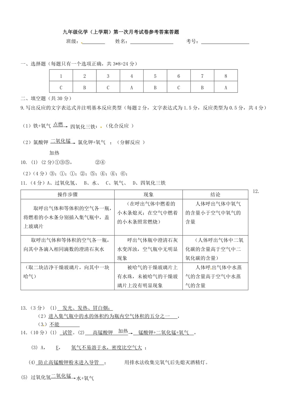 湖北省武汉市部分学校2020届九年级化学9月联考试题 新人教版_第4页