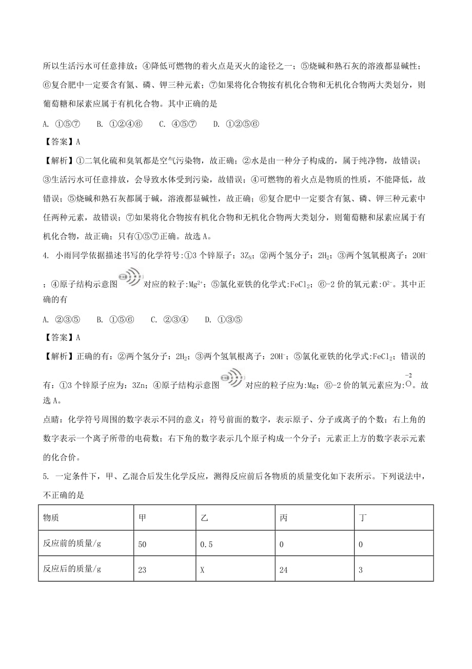 湖北省黄冈市2020年中考化学真题试题（含解析）_第2页