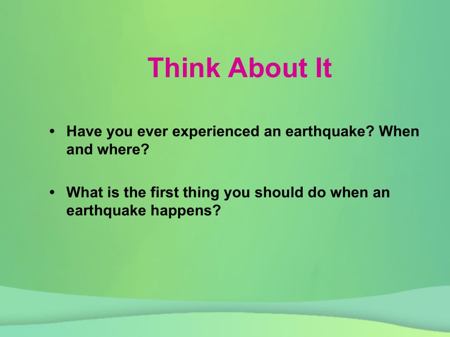 九年级英语上册 Unit 3 Safety Lesson 17 Staying Safe in an Earthquake课件 （新版）冀教版_第2页