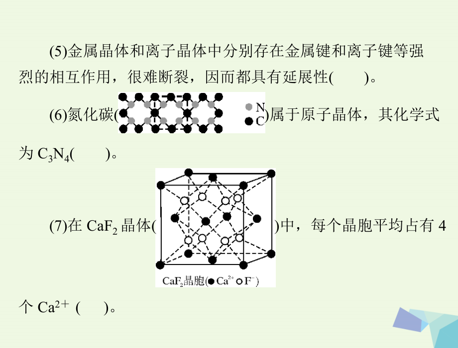 2018版高考化学大一轮专题复习 第六单元 物质结构与性质 第31讲 晶体结构与性质课件（选考）_第4页