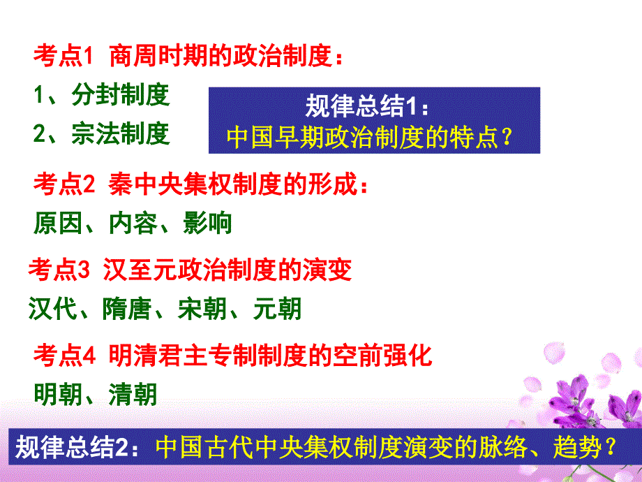 高三历史二轮复习 专题一古代中国的政治经济与思想科技文化_第3页